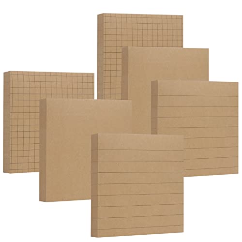 Simpolor Haftnotiz (6 Stück), Super Sticky Notes 7,5x7,5 cm, Selbstklebende Blöcke für Notizen, To-do-Listen und Erinnerungen, einfach zu posten für Zuhause, Büro, Notebook (Braun) von Simpolor