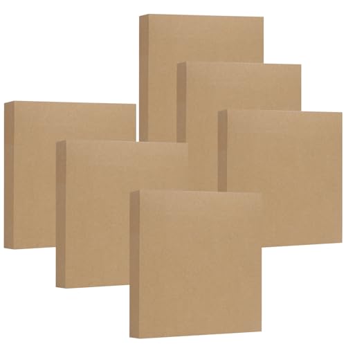 Simpolor Haftnotiz (6 Stück), Super Sticky Notes 7,5x7,5 cm, Selbstklebende Blöcke für Notizen, To-do-Listen und Erinnerungen, einfach zu posten für Zuhause, Büro, Notebook (Braun-Blanko) von Simpolor