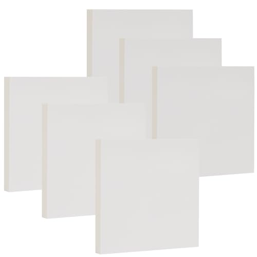 Simpolor Haftnotiz (6 Stück), Super Sticky Notes 7,5x7,5 cm, Selbstklebende Blöcke für Notizen, To-do-Listen und Erinnerungen, einfach zu posten für Zuhause, Büro, Notebook (Weiß-Blanko) von Simpolor