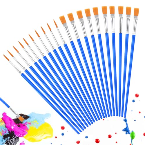 20 Stück Pinsel Set, 10 Runde Pinsel und 10 Flache Pinsel, Kleine Künstlerpinsel für Details, Kunstmalerei, Körper, Gesicht, Felsen, Leinwand, Zeichnen und Basteln 20 Stück Pinsel Set, 10 Runde Pinsel und 10 Flache Pinsel, Kleine Künstlerpinsel für Details, Kunstmalerei, Körper, Gesicht, Felsen, Leinwand, Zeichnen und Basteln von Simsky