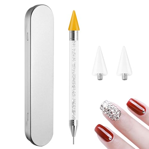 Dual-Ended Strass Picker Dotting Pen mit zwei Austauschbaren Wachsköpfen, Punktierstift für Nagelkunst, DIY Dekoration, Strasssteine, Edelsteine, Kristalle, Schmuckaufnahme Werkzeug von Simsky