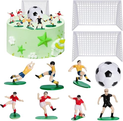Fußball Tortendekorationsset, Cupcake Topper, Tortenaufleger mit Fußballspieler, Party Deko für Geburtstag von Simsky
