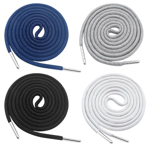 Kordel für Jogginghose, 4 Stück Kordelzug für Hoodie Baumwolle Universal 140 cm Kordelenden Metall Ersatz-Saiten aus Baumwolle,für Sporthosen Hosen Sweatshirts Jacken Weiß Grau Schwarz Dunkelblau Kordel für Jogginghose, 4 Stück Kordelzug für Hoodie Baumwolle Universal 140 cm Kordelenden Metall Ersatz-Saiten aus Baumwolle,für Sporthosen Hosen Sweatshirts Jacken Weiß Grau Schwarz Dunkelblau von Simsky