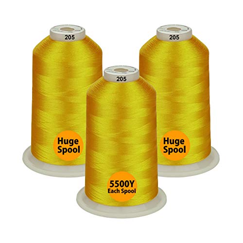 Simthread - 26 Auswahlen – Packungen von Polyester-Stickmaschinengarn, riesige Spule 5500Y für Allzweck-Nähmaschinen – Gelb von Simthread
