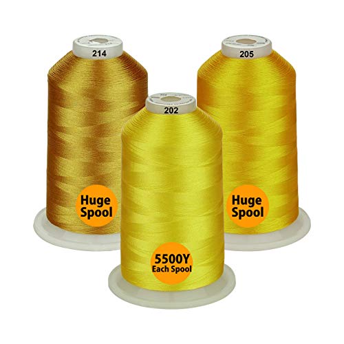 Simthread - 26 Auswahlen - Packungen von Polyester-Stickmaschinengarn, riesige Spule 5500Y für Näh-Stickmaschinen - Golden Series von Simthread