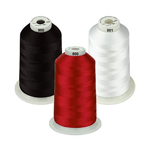 Simthread - 26 Auswahlen – Sortiert Farben Packungen von Polyester-Stickmaschinengarn, riesige Spule 5500Y für Allzweck-Nähmaschinen – Essential Color 1 von Simthread