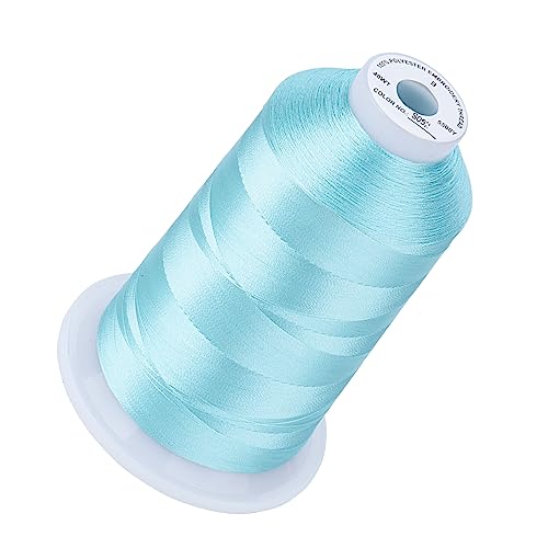 Simthread Stickgarn, 5000 m, 40 W, 100 % Polyester, über 170 lebendige Farben, CPSC-zertifiziert, Hochgeschwindigkeitsbewertung, kompatibel mit Brother, Singer, Janome und mehr, Summer Sky S052 von Simthread