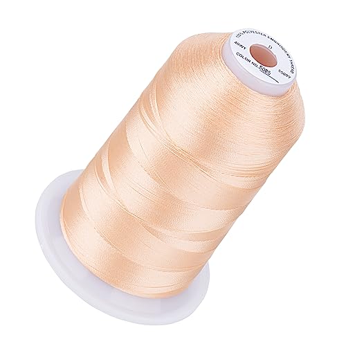 Simthread Stickgarn, 5000 m, 40 W, 100 % Polyester, über 170 lebendige Farben, CPSC-zertifiziert, Hochgeschwindigkeitsbewertung, kompatibel mit Brother, Singer, Janome und mehr, helles Pfirsich S085 von Simthread