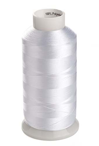 Simthread 60WT Stickerei Spulen Gewinde Maschinestickgarn - Weiß, 5,500 Yards, für Babylock, Bernette, Janome, Singer, W6 N 5000 Stickmaschine und Nähmaschine von Simthread