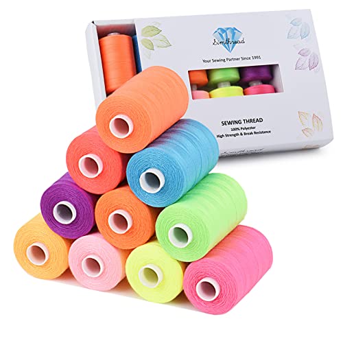 Simthread Allzweck-Nähgarn, 10 Spulen Größe 40D/2 Polyester-Nähgarn zum Nähen, Quilten und für die Nähmaschine - Praktische Polyester-Nähgarne für die Nähmaschine, je Spule 1000 Yards Simthread Allzweck-Nähgarn, 10 Spulen Größe 40D/2 Polyester-Nähgarn zum Nähen, Quilten und für die Nähmaschine - Praktische Polyester-Nähgarne für die Nähmaschine, je Spule 1000 Yards von Simthread