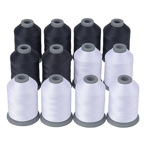 Simthread Allzweck-Nähgarn, 12 Spulen Größe 40D/2 Polyestergarn zum Nähen, Quilten und Nähmaschinen – praktische Polyester-Nähgarne für Nähmaschine, jede Spule 700 Meter – 2 Farben Simthread Allzweck-Nähgarn, 12 Spulen Größe 40D/2 Polyestergarn zum Nähen, Quilten und Nähmaschinen – praktische Polyester-Nähgarne für Nähmaschine, jede Spule 700 Meter – 2 Farben von Simthread