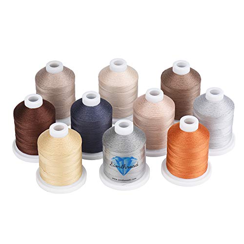 Simthread Baumwoll-Nähgarn für Heimnähmaschine – neutrale Farben, 800 Yards/Spule von Simthread