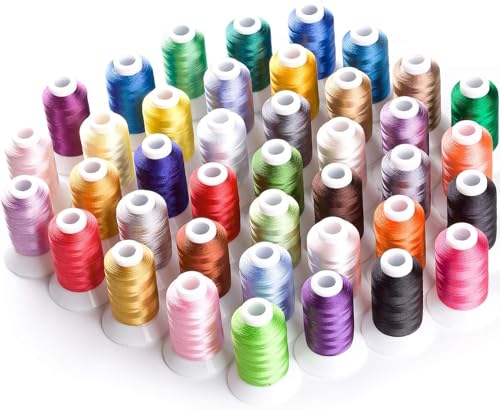 Simthread 40 Farben Polyester Stickgarn 500 Meter (550Y), für Babylock Janome Kenmore Singer Stickereimaschine von Simthread