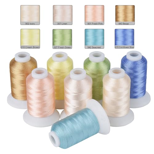 Simthread Pastell-Stickgarn, 8 Farbtöne, kompatibel mit Brother-Farben, je 40 W, 40 W Polyester, für Brother, Babylock, Janome, Singer und andere Maschinen Simthread Pastell-Stickgarn, 8 Farbtöne, kompatibel mit Brother-Farben, je 40 W, 40 W Polyester, für Brother, Babylock, Janome, Singer und andere Maschinen von Simthread