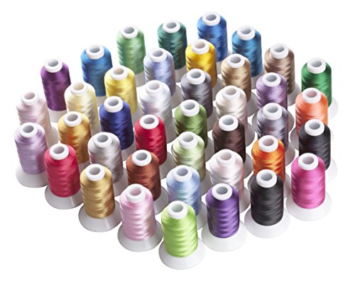 Simthread 40 Farben Polyester Maschinen Stickgarn - 550 Yards, für Babylock, Janome, Singer, W6 N 5000 Stickmaschine von Simthread