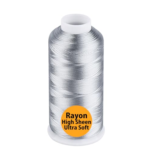 Simthread Rayon Stickgarn 5000m 40wt 100% Viskose für Nähmaschinen Professionell und für Zuhause, Grau Simthread Rayon Stickgarn 5000m 40wt 100% Viskose für Nähmaschinen Professionell und für Zuhause, Grau von Simthread