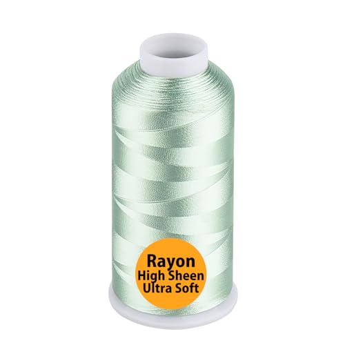 Simthread Rayon Stickgarn 5000m 40wt 100% Viskose für Nähmaschinen Professionell und für Zuhause, Hellgrün Simthread Rayon Stickgarn 5000m 40wt 100% Viskose für Nähmaschinen Professionell und für Zuhause, Hellgrün von Simthread