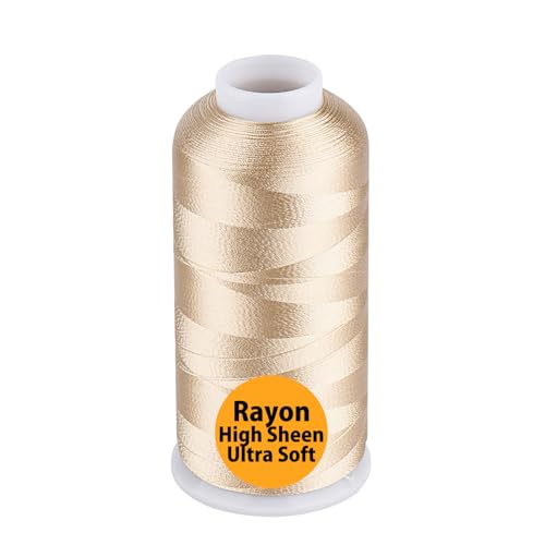 Simthread Rayon Stickgarn 5000m 40wt 100% Viskose für Nähmaschinen Professionell und für Zuhause, Latte Simthread Rayon Stickgarn 5000m 40wt 100% Viskose für Nähmaschinen Professionell und für Zuhause, Latte von Simthread