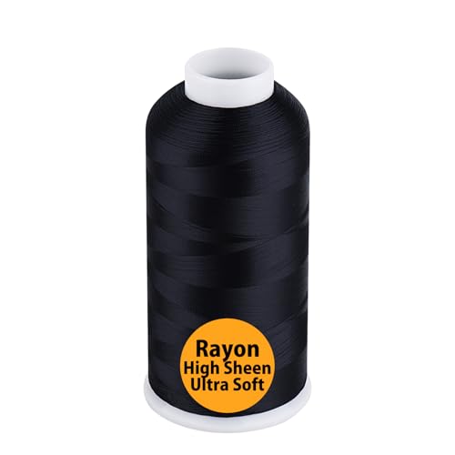Simthread Rayon Stickgarn 5000m 40wt 100% Viskose für Nähmaschinen Professionell und für Zuhause, Schwarz Simthread Rayon Stickgarn 5000m 40wt 100% Viskose für Nähmaschinen Professionell und für Zuhause, Schwarz von Simthread