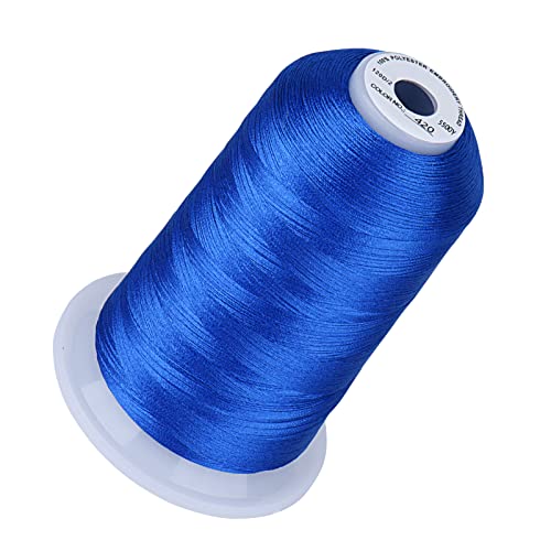 Simthread Stickgarn, 5500 Meter, Electic Blue 420, 40 W, 100 % Polyester, für Brother, Babylock, Janome, Singer, Pfaff, Husqvarna, Bernina Maschine Simthread Stickgarn, 5500 Meter, Electic Blue 420, 40 W, 100 % Polyester, für Brother, Babylock, Janome, Singer, Pfaff, Husqvarna, Bernina Maschine von Simthread