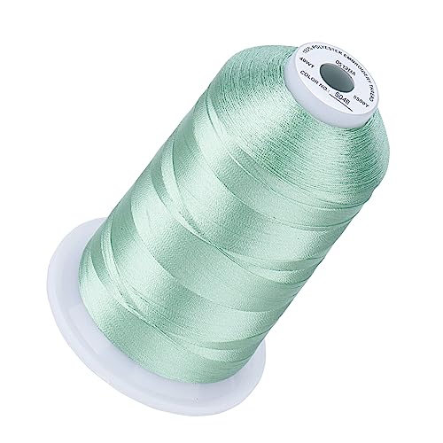 Simthread 40 WT Stickgarn, 40 W, 100 % Polyester, 170 + lebendige Farben, CPSC-zertifiziert, High-Speed (1000 SPM), kompatibel mit Brother, Singer, Janome und mehr, Minty Teal S048 Simthread 40 WT Stickgarn, 40 W, 100 % Polyester, 170 + lebendige Farben, CPSC-zertifiziert, High-Speed (1000 SPM), kompatibel mit Brother, Singer, Janome und mehr, Minty Teal S048 von Simthread