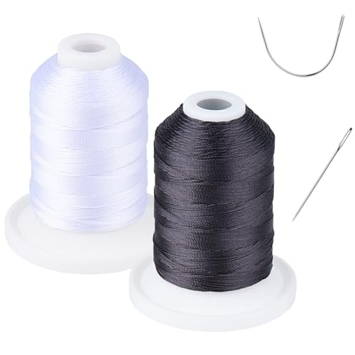 UV-beständig - Simthread Gebunden Garn Tex 69 (12wt) Polyester 100% - 250 Yards, 1 Schwarz 1 Weiß von Simthread