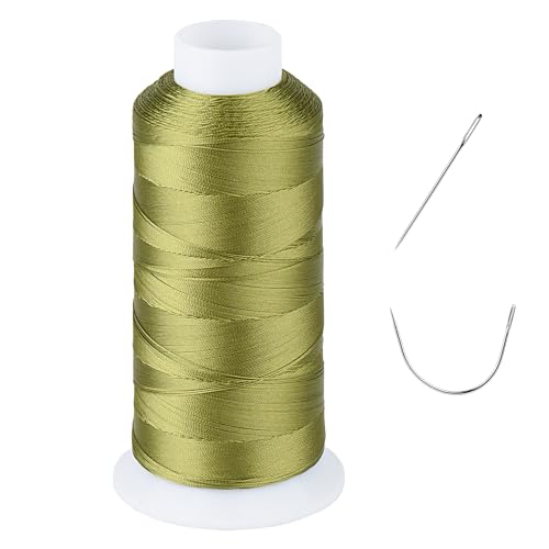 UV-beständig – strapazierfähiges Outdoor-Faden für Hand- oder Maschinennähen – Simthread 100 % Polyester Bonded Thread Tex 69 (12 Wt) – 1377 m NP-Grün von Simthread