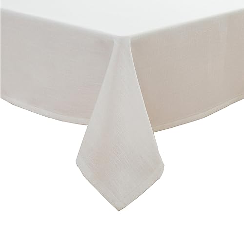 Simurq Tischdecke Abwaschbar -Wasserabweisend | Leinenoptik-Lotuseffekt | Pflegeleicht & fleckenabweisend Tischdecken (Weiß, 140x240 cm) von Simurq