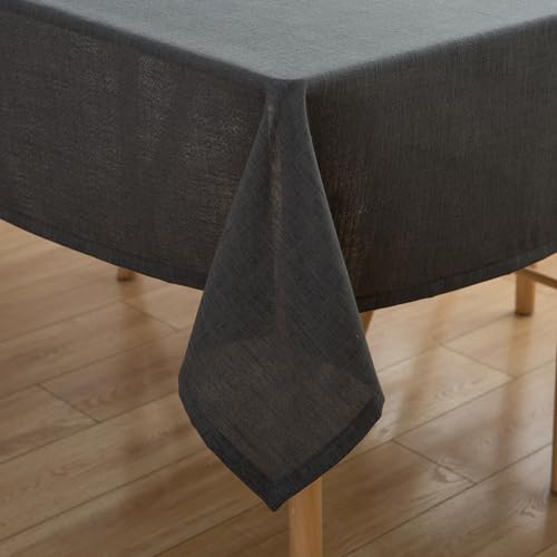 Simurq Tischdecke Abwaschbar-Wasserabweisend |Tischdecke rechteckig Leinenoptik-Lotuseffekt | Pflegeleicht & fleckenabweisend Tischdecken |Tischdecke Grau -Tischtuch Table Cloth (Grau, 130x160 cm) von Simurq