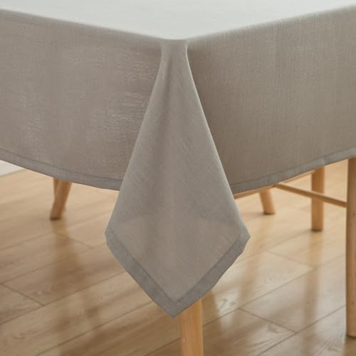 Simurq Tischdecke Abwaschbar-Wasserabweisend |Tischdecke rechteckig Leinenoptik-Lotuseffekt |Pflegeleicht & fleckenabweisend Tischdecken | Tischdecke Grau-Tischtuch Table Cloth (Hellgrau, 130x160 cm) von Simurq