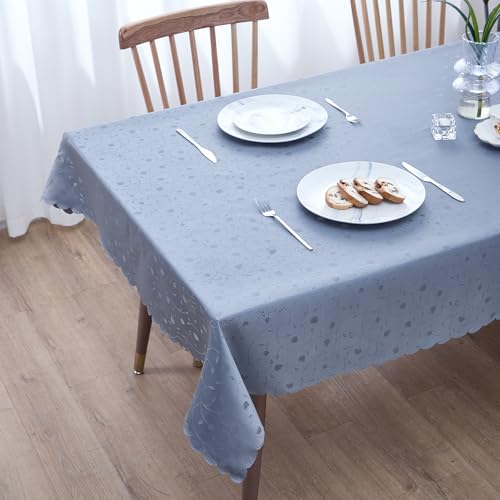 Simurq tischdecke Abwaschbar Lotuseffekt | Wasserabweisend & Pflegeleicht & fleckenabweisend Tischdecken | Tischdecke grau - Tischdecke rechteckig - Tischtuch Table Cloth (Grau, 130x160 cm) von Simurq