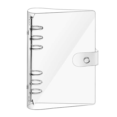 A5 Transparent PVC Binder,6 Ring Weich Notizbuch Binder mit Druckknopfverschluss Nachfüllbares Notizbuch Runder Ringbuch für DIY Notebook Fotoalbum und Scrapbooking A5 Transparent PVC Binder,6 Ring Weich Notizbuch Binder mit Druckknopfverschluss Nachfüllbares Notizbuch Runder Ringbuch für DIY Notebook Fotoalbum und Scrapbooking von SinChic