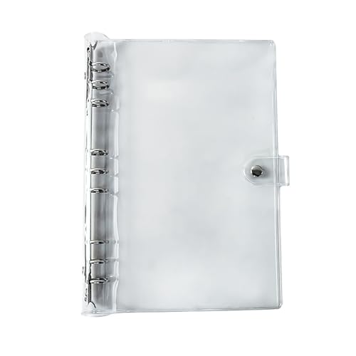 B5 Transparent PVC Binder,9 Ring Weich Notizbuch Binder mit Druckknopfverschluss Nachfüllbares Notizbuch Runder Ringbuch für DIY Notebook Fotoalbum und Scrapbooking von SinChic