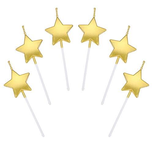 Sternform Geburtstagskerzen,6 Pcs Cake Topper Dekorationen Geburtstagskerzen Metallisch Kuchen Kerzen für Kinder Geburtstag Hochzeit Party Gold Sternform Geburtstagskerzen,6 Pcs Cake Topper Dekorationen Geburtstagskerzen Metallisch Kuchen Kerzen für Kinder Geburtstag Hochzeit Party Gold von SinChic