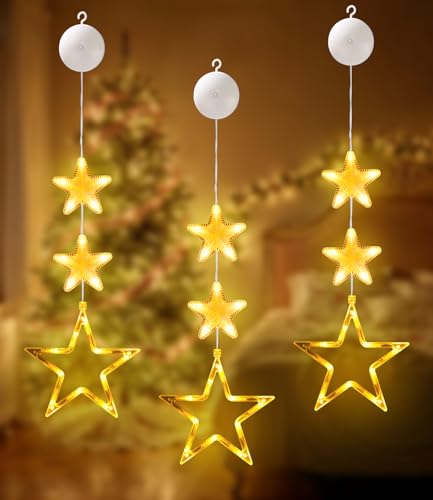 SinLaw Weihnachtsbeleuchtung Fenster Innen, Schneeflocke Lichterketten Außen, Dekoration für Valentinstag, Weihnachten, Hochzeiten, Geburtstagsfeiern (A) von SinLaw