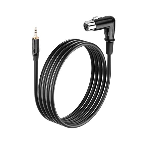 SinLoon 90 Grad Winkel 3Pin XLR auf 3.5mm vergoldetes Audiokabel | 2m/6.5FT professionelles symmetrisches Mikrofonkabel für Mischpult, Bühnenequipment (XLR-Female) von SinLoon
