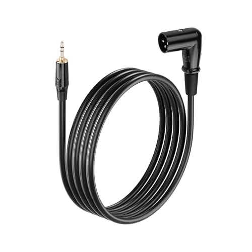 SinLoon 90 Grad Winkel 3Pin XLR auf 3.5mm vergoldetes Audiokabel | 2m/6.5FT professionelles symmetrisches Mikrofonkabel für Mischpult, Bühnenequipment (XLR-Male) von SinLoon