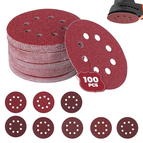 Sinand 100 Stück Schleifpapier 125mm Klett, Schleifscheiben 8 Loch,P40/P60/P80/P120/P180/P240/P320/P400 Exzenter Runde Schleifpapier Sinand 100 Stück Schleifpapier 125mm Klett, Schleifscheiben 8 Loch,P40/P60/P80/P120/P180/P240/P320/P400 Exzenter Runde Schleifpapier von Sinand