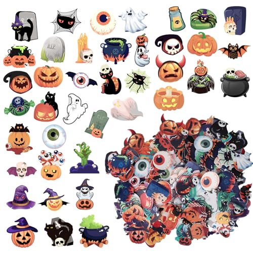 280stk Essbare Halloween-Cupcake-Topper, Halloween-Kürbis-Totenkopf-Geist-Cupcake-Topper-Dekoration für Kuchendekorationszubehör von Sinbana