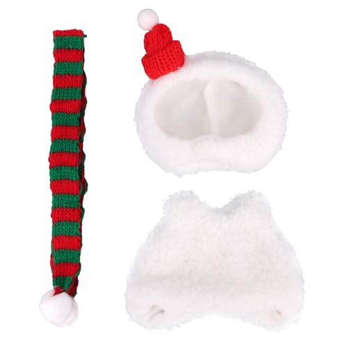 Weihnachtskleidungsset für 15/17cm Puppen, Adorables Puppenoutfit mit Hut Schal und Schneemannkostüm, Festliche Kleidung und Accessoires für Sammlerpuppen Ausstellung Spiel (Keine Puppen) von Sinbana