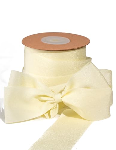 Sinbeon Geschenkband Gelb, 3.8cm Breit 23m Schleifenband Chiffonband Stoff Satinband Deko für Hochzeit Geschenkverpackung Blumenstrauß Party Heim Sinbeon Geschenkband Gelb, 3.8cm Breit 23m Schleifenband Chiffonband Stoff Satinband Deko für Hochzeit Geschenkverpackung Blumenstrauß Party Heim von Sinbeon