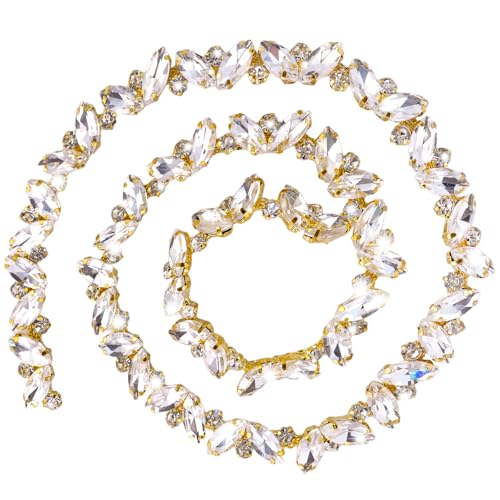 Strasskette, Strass Trim Kette, Strass-Fransenbesatz, Glasklauenkette Für DIY-Schmuckherstellung von Sinbeon