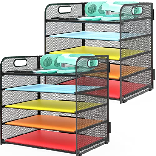 Sinboun Briefablage, Papier-Organizer – 5 Etagen, Netzstoff, Schreibtisch-Organizer, Papiersortierer, Halter mit Griff, Metall-Desktop-Dokumentenregal für Brief/A4 Büroorganisation, 2 Stück Sinboun Briefablage, Papier-Organizer – 5 Etagen, Netzstoff, Schreibtisch-Organizer, Papiersortierer, Halter mit Griff, Metall-Desktop-Dokumentenregal für Brief/A4 Büroorganisation, 2 Stück von Sinboun