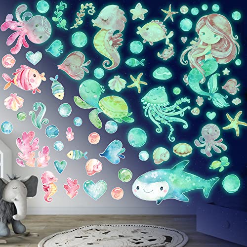 Meerjungfrau Wandtattoo Kinderzimmer Leuchtend Wandaufkleber Mädchenzimmer Meerestiere Unterwasserwelt Leuchtsticker Meerjungfrau Prinzessin Leuchtaufkleber Wandsticker für Mädchen Schlafzimmer Grün Meerjungfrau Wandtattoo Kinderzimmer Leuchtend Wandaufkleber Mädchenzimmer Meerestiere Unterwasserwelt Leuchtsticker Meerjungfrau Prinzessin Leuchtaufkleber Wandsticker für Mädchen Schlafzimmer Grün von Sinekong