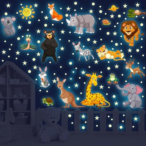 Wandtattoo Dschungel Tiere Wandsticker Leuchtaufkleber Leuchtend Wandaufkleber Leuchtsterne Selbstklebend Tiere Wandtattoo Kinderzimmer Jungen Mädchen Sternenhimmel Aufkleber Schlafzimmer Deko Grün Wandtattoo Dschungel Tiere Wandsticker Leuchtaufkleber Leuchtend Wandaufkleber Leuchtsterne Selbstklebend Tiere Wandtattoo Kinderzimmer Jungen Mädchen Sternenhimmel Aufkleber Schlafzimmer Deko Grün von Sinekong