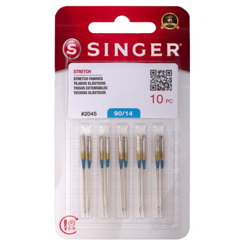 5 Singer 2045 Universal-Nähmaschinennadeln (15 x 1, HAX1, 130/705H), Kugelspitze, Gelbband, mehrere Größen (Singer 90/14) von SHARP SEWING