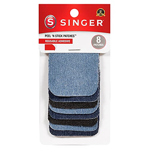 SINGER 00378 Peel N Stick Wiederverwendbare Patches, 5,1 x 7,6 cm, farblich sortiert, Denim, 8 Stück SINGER 00378 Peel N Stick Wiederverwendbare Patches, 5,1 x 7,6 cm, farblich sortiert, Denim, 8 Stück von Singer