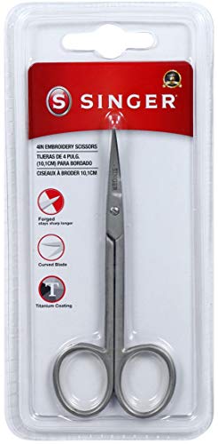 SINGER 10,2 cm geschmiedete Stickerei-Schere, Titanbeschichtung, Weiß von Singer