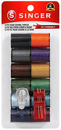 SINGER 60641 Polyester-Nähgarn, verschiedene Farben, 12 kleine Spulen von Singer