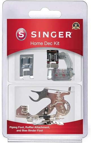 SINGER Heimdekor-Nähfuß-Set, inklusive Paspelierung, Schrägband und Rüschenaufsatz, perfekt für maßgeschneiderte Oberflächen, Schrägband und Plissee, kompatibel mit SINGER Nähmaschine SINGER Heimdekor-Nähfuß-Set, inklusive Paspelierung, Schrägband und Rüschenaufsatz, perfekt für maßgeschneiderte Oberflächen, Schrägband und Plissee, kompatibel mit SINGER Nähmaschine von SINGER